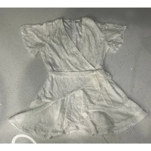 Silk Blend White Floral Bianka Dress Size XL - Picture 2 of 5